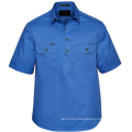 Men shirt half  placket pure cotton drill  farmer workshirts